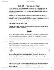 sagemaths|A Guided Tour .